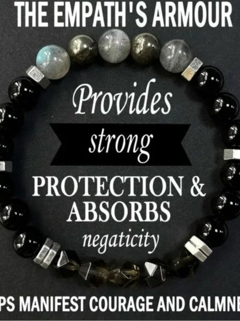 ⭐️ Black Beaded Bracelet with Silver Accents